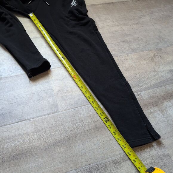 Gymking gym king work out fit pants joggers black reflective run zip ankle S - Picture 5 of 6